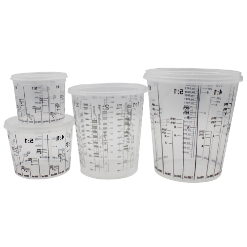400ml/700ml/1300ml/2300ml Solvent Resistant Clear Plastic Mixing Cup for Primer Paint or Clear Coat Transparent